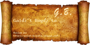 Galát Bogáta névjegykártya